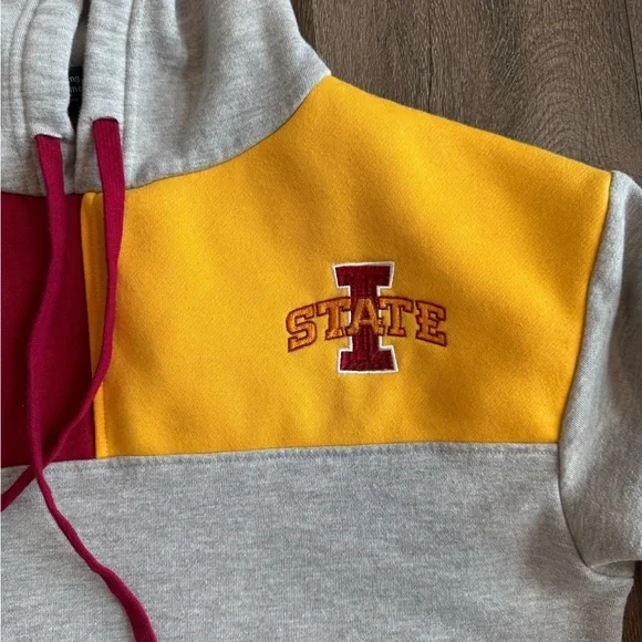 Iowa State Colorblock Cropped Hoodie - Picture 3 of 8